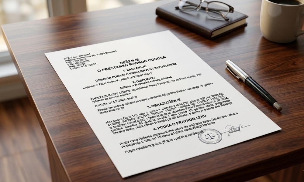 odlazak u penziju rešenje