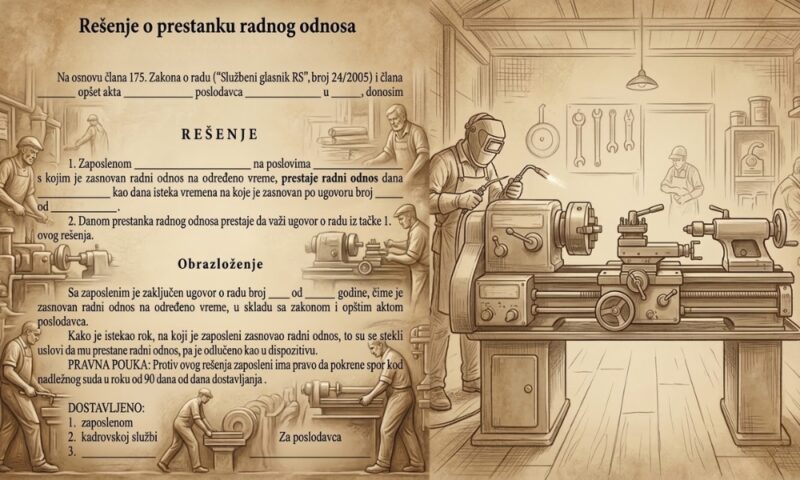 rešenje o prestanku radnog odnosa